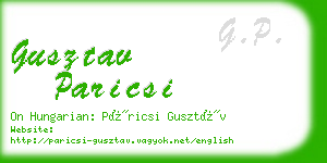 gusztav paricsi business card